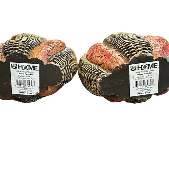 2 Decorative Textured Pumpkins - Picture 4 of 12